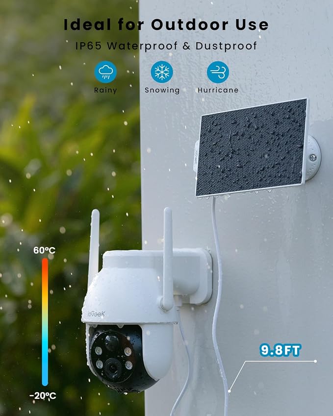 ieGeek Security Cameras Wireless Outdoor, 2K Solar WiFi Camera - Image 8