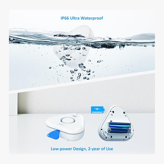 3 Pack Water Leak Detectors for Home, 4 Levels Adjustable Audio 0-120dB Water - Image 7