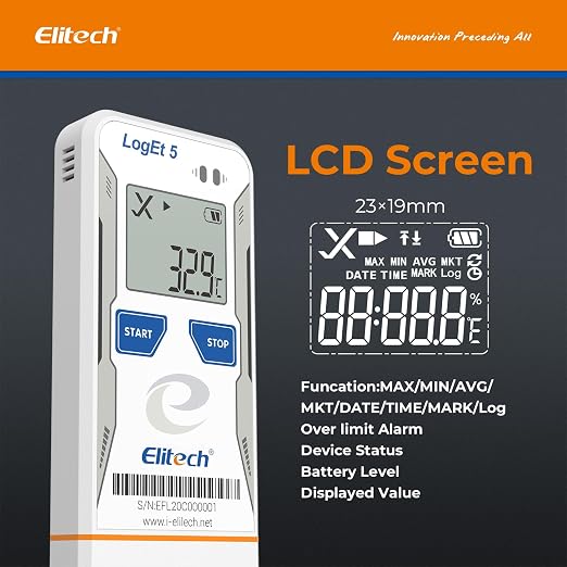 Elitech Bluetooth Temperature Data Logger FDA Standards, Reusable Recorder - Image 3