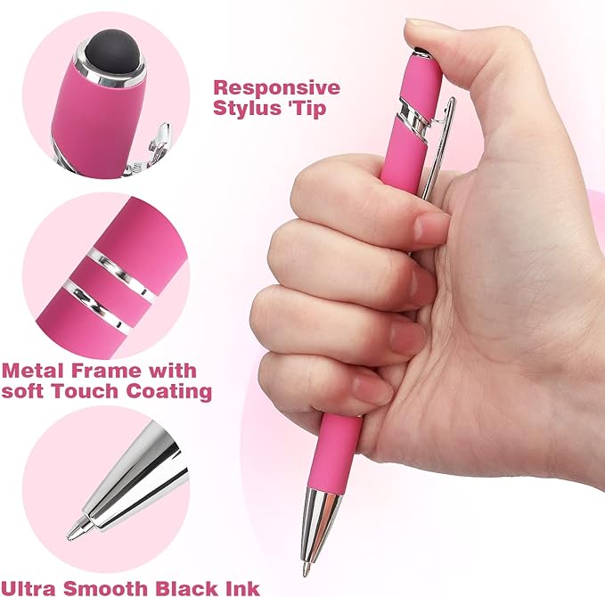 8 Pack Ballpoint Pen 2-in-1 Stylus Retractable Ballpoint Pen - Image 2