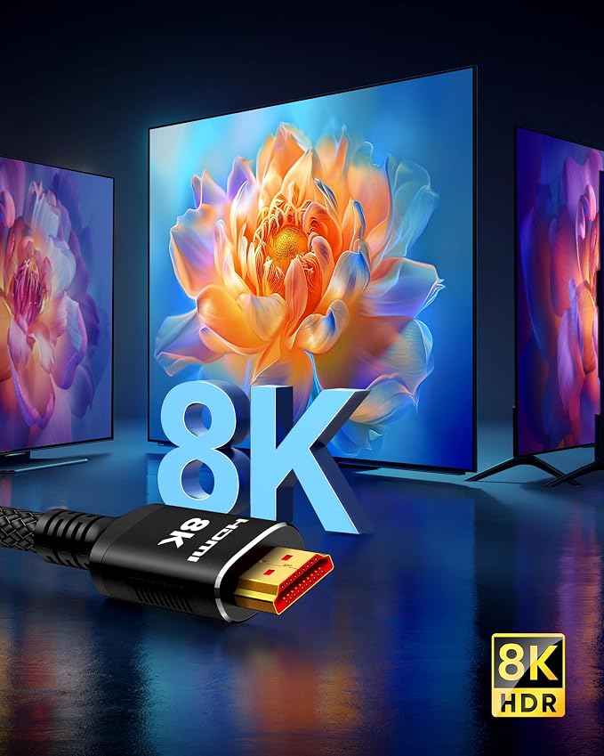 Snowkids 8K Long HDMI Cable 35 ft, Non-Slip Nylon Braided, 48Gbps Ultra - Image 9