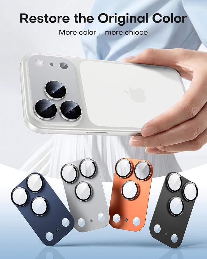 TAURI 2 Pack for iPhone 17 Pro Max Camera Lens Protector, Full Coverage - Image 8