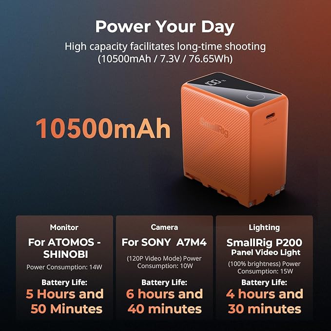 SMALLRIG 10500mAh Replacement USB-C Battery - Image 3