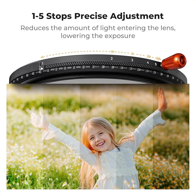 K&F CONCEPT 37mm Black Diffusion Mist Effect 1/4 & Variable ND2-32 & Circular - Image 5