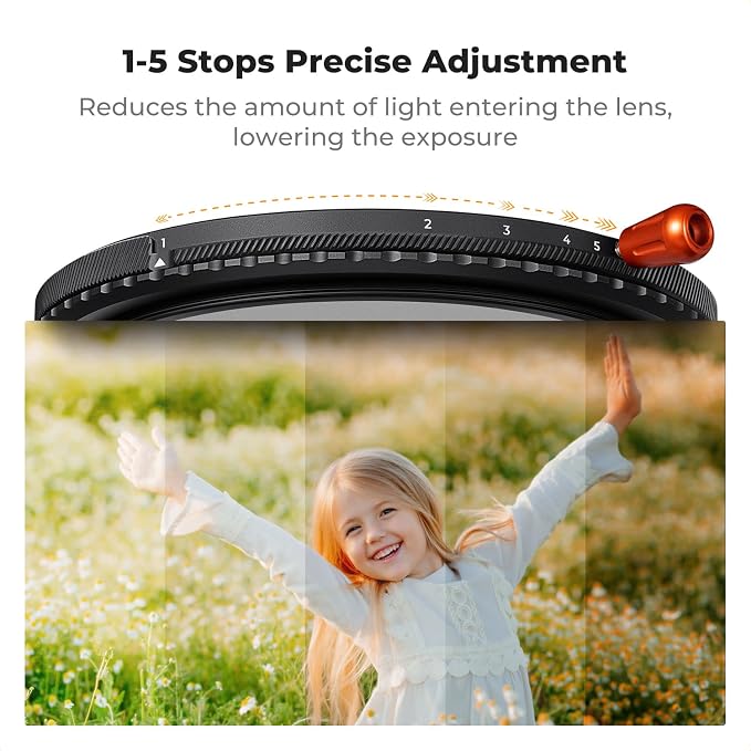 K&F CONCEPT 46mm Black Diffusion Mist Effect 1/4 & Variable ND2-32 & Circular - Image 5