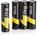 4 Pack AA Lithium Rechargeable Batteries, 3700mWh High Capacity, 1.5V Constant by RayHom