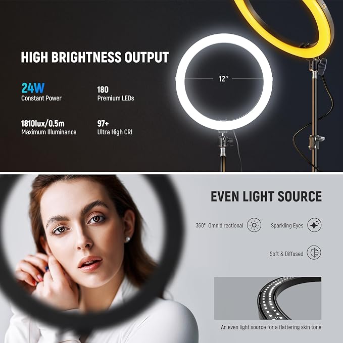 NEEWER 12" 24W Power LED Ring Light - Image 2