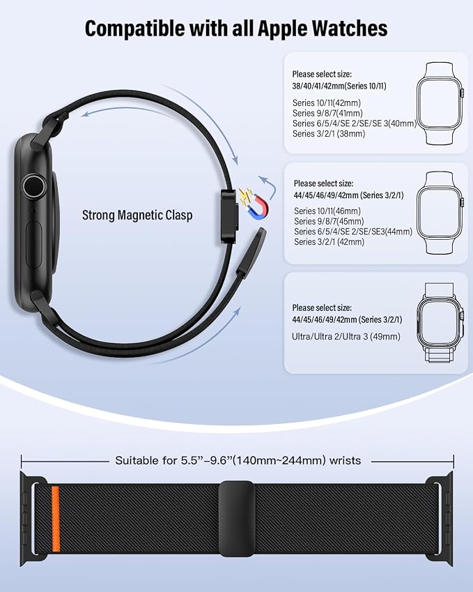 Stretchy Band Compatible with Apple Watch Bands 38mm 40mm 41mm 42mm Men Women - Image 5