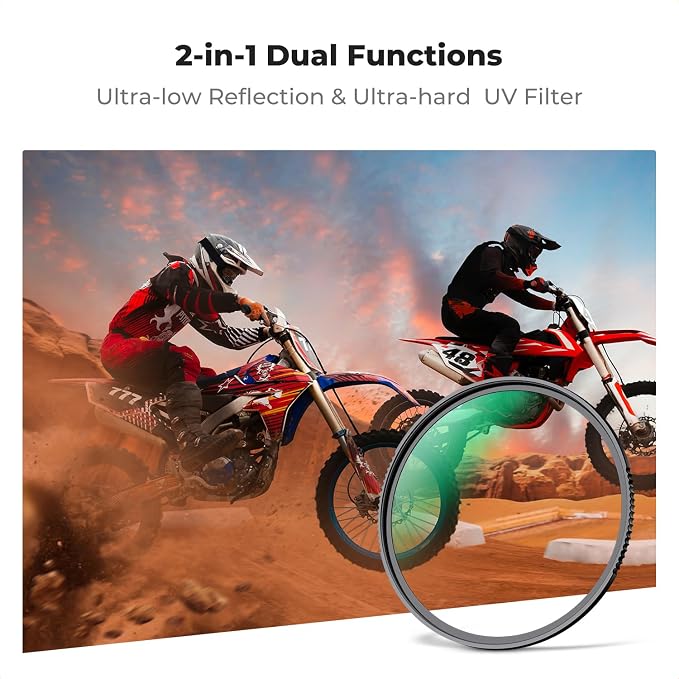 K&F CONCEPT 55mm Shockproof & Ultra Low Reflectivity MCUV Lens Protection Filter - Image 2