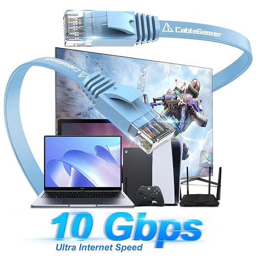Cat 6 Ethernet Cable 7ft Flat Internet Network Cables - Image 2