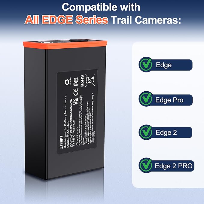 Lesaps 2-Pack 5000mAh Moultrie Power Mag Replacement Battery - Image 3