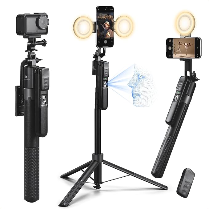 K&F CONCEPT 71“ Auto Face Tracking Tripod, 360° Rotation Selfie Stick by KFCONCEPT