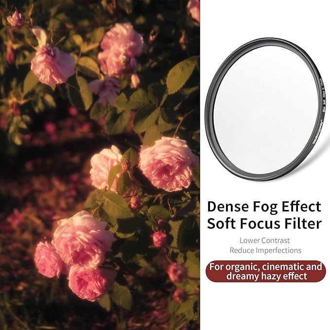 Walking Way 72MM White Pro Mist Diffusion Lens Filter, Dreamy Fog & Soft Glow - Image 2