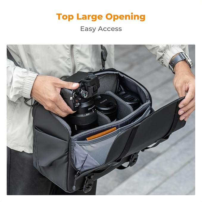 K&F CONCEPT Camera Sling Bag, Waterproof Crossbody Shoulder DSLR/SLR/Mirrorless - Image 4