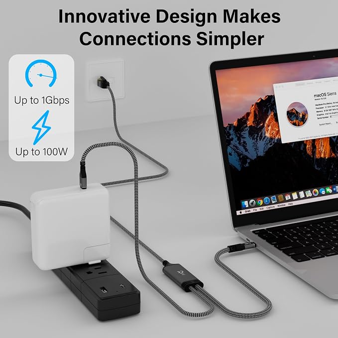 USB C to Ethernet Cable 10 FT, Type C to RJ45 Cord - Image 4