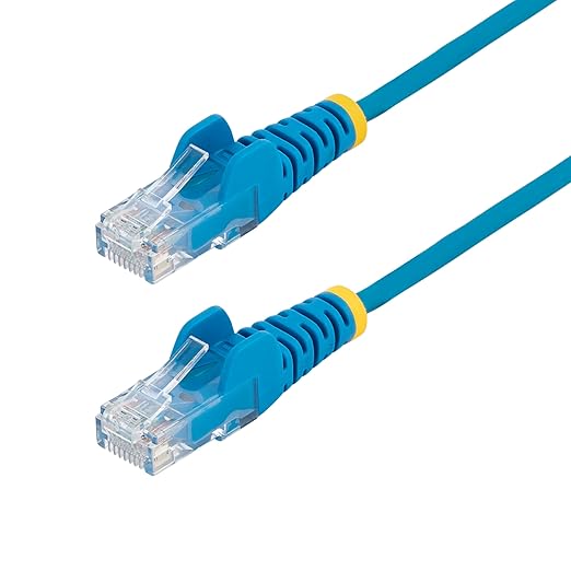 StarTech.com 25ft Blue Slim CAT6 Ethernet Cable, Snagless RJ45, 28AWG Pure Bare by StarTech