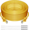 Adoreen Cat 6 Ethernet Cable 100 Ft-Yellow, Outdoor & Indoor Snagless Long by Adoreen