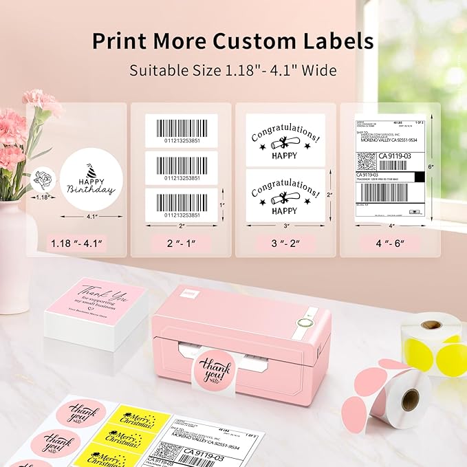 JADENS Bluetooth Thermal Shipping Label Printer – Wireless 4x6 Shipping Label - Image 4