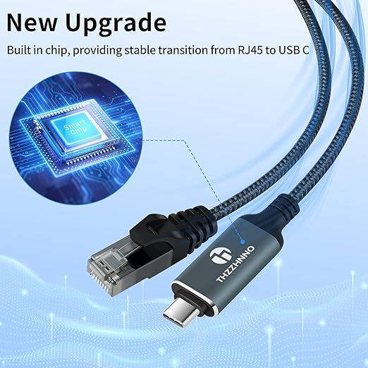 USB C to Ethernet Cable 3.3FT, Type C to RJ45 Gigabit LAN Network Cord - Image 3