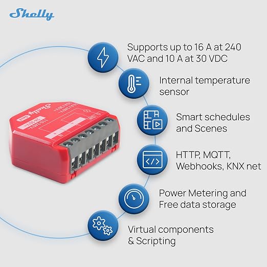 Shelly 1PM Gen4 | Wi-Fi, Matter Smart Relay Switch - Image 2