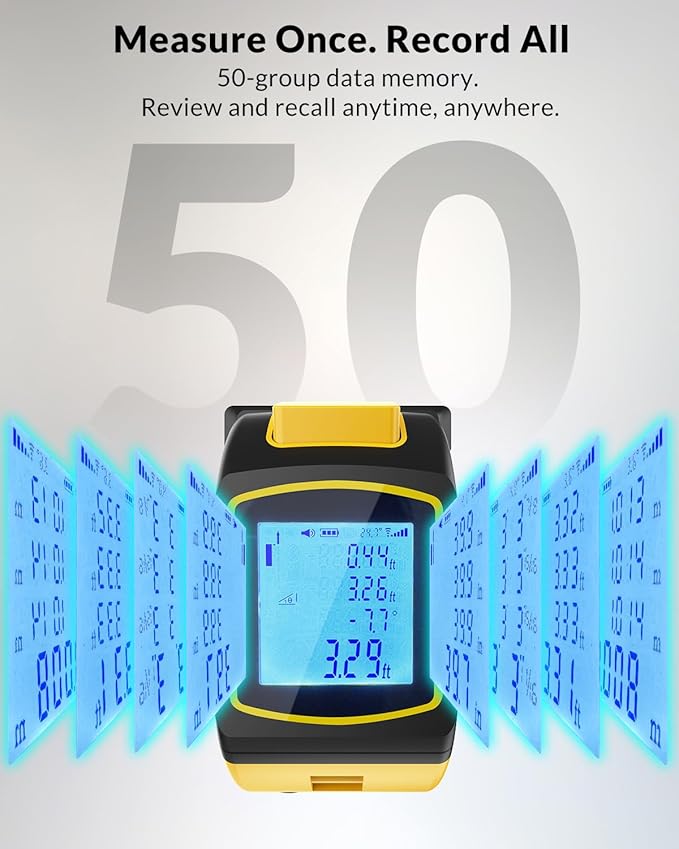 TEPU Laser Tape Measure 4-in-1, 197FT Laser Distance Meter - Image 4