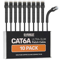 Everest Ultra Slim Cat6a Ethernet Patch Cables 7ft Black by EverestMediaSolutions
