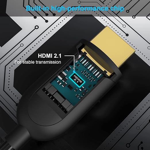 10K 8K HDMI 2.1 Cable Fiber Optic 6.6ft, 48Gbps Ultra High Speed HDMI Cable - Image 2