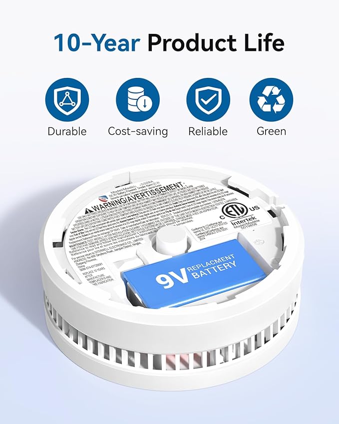SITERWELL 8 Pack Smoke Detector, 10 Year Product Life Fire Alarm - Image 4