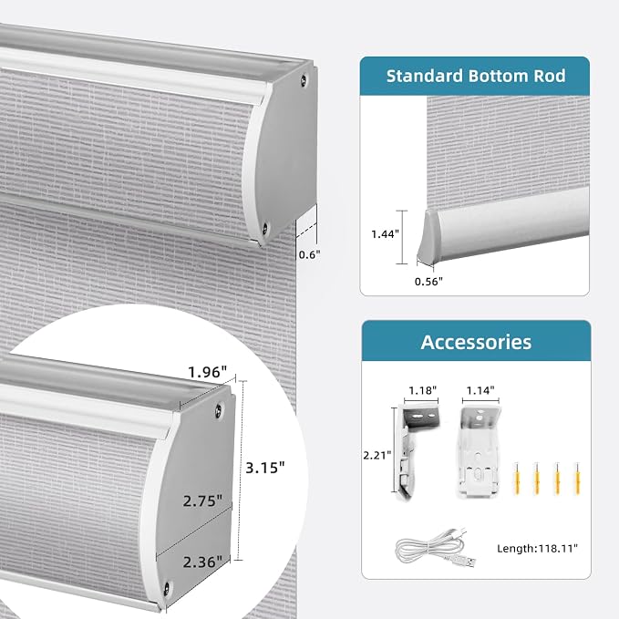 SmartWings 70% Light Filtering Motorized Roller Shades Work - Image 5