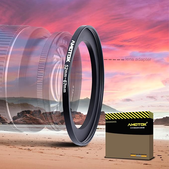 52mm Lens to 67mm Camera Filters Ring Compatible All 52mm Camera Lenses to 67mm by AMOTOK