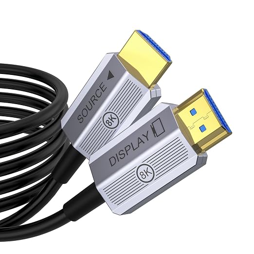 8K Fiber Optic HDMI Cable 150ft, 48Gbps Long HDMI 2.1 Cable 8K@60Hz/4K@120Hz by Fibopitcal