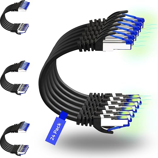 Rapink Patch Cables Cat8 7ft 24 Pack Slim, Cat8 Ethernet Patch Cable 40G Support by Rapink