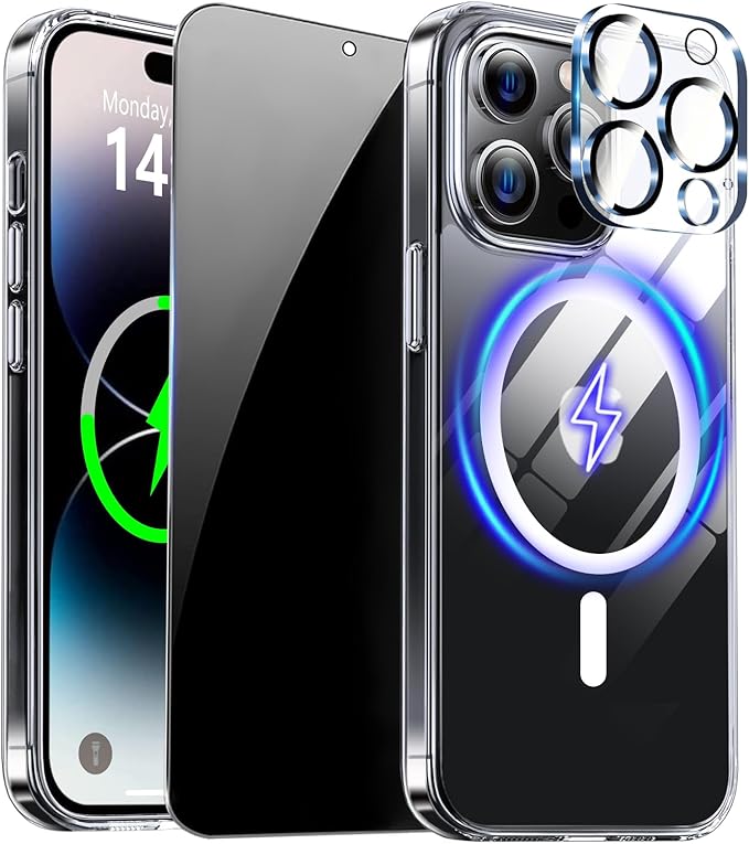 Magnetic for iPhone 14 Pro Max Case Clear by ZOZDOKG