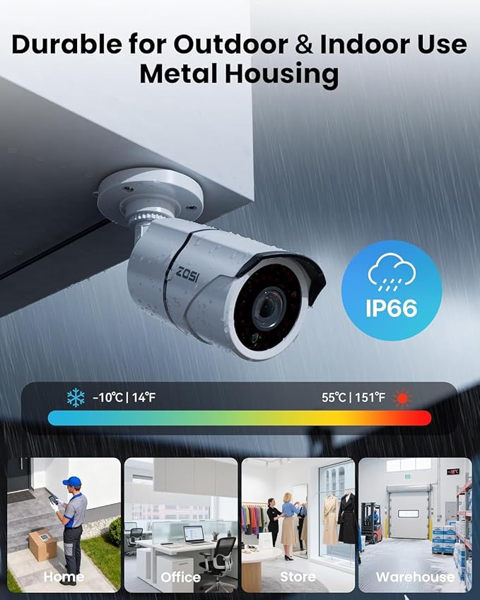 ZOSI 8CH 3K Lite Home Security Camera System, AI Human/Vehicle Detection - Image 3