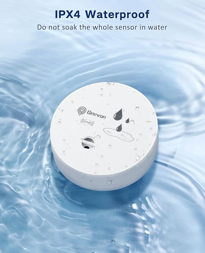 Geevon 10 Pack Water Leak Detectors, 100dB Water Sensor Alarms Flood Detector - Image 7