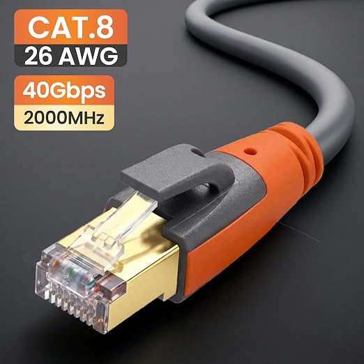 Cat 8 Ethernet Cable 10ft, High Speed LAN Cables 40Gbps 2000MHz Shielded - Image 3