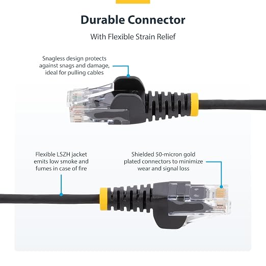 StarTech.com 3ft Orange Slim CAT6 Ethernet Cable, Snagless RJ45, 28AWG Pure - Image 3
