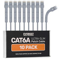 Everest Ultra Slim Cat6a Ethernet Patch Cables 6ft Gray by EverestMediaSolutions