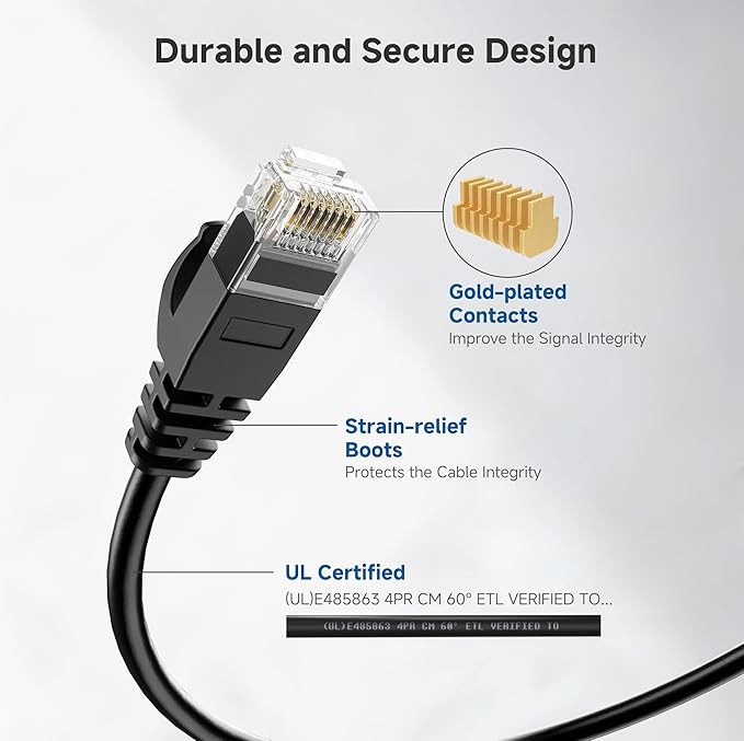 Cable Matters 10Gbps 5-Pack Snagless Short Cat 6 Ethernet Cable - 3ft - Image 5