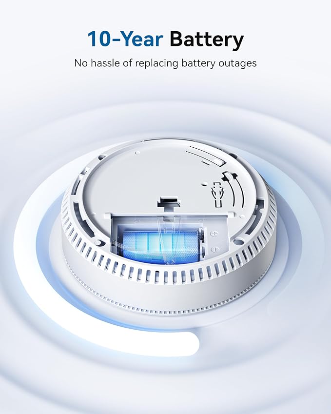 SITERWELL Smoke Detector 2 in 1 Smoke and Carbon Detectors, 10-Year Battery CO - Image 3