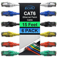 Cat6 Patch Cables 15 Feet, Cat 6 Ethernet Cable, 24AWG CCA, UTP Network Cord by ECJTU-US