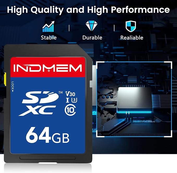 64GB SD Card 2Pack, High Speed up to 90M/S, C10/U3/V30, SDXC UHS-I Memory Cards - Image 5
