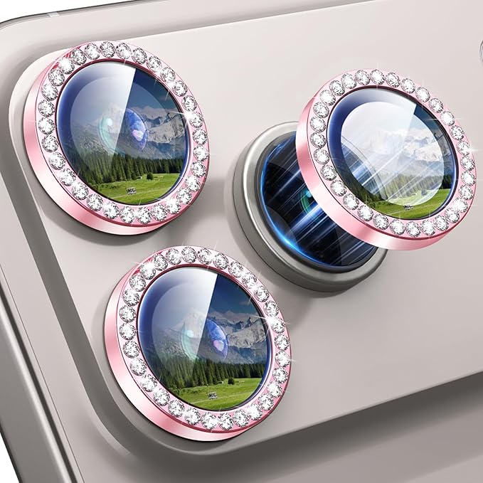 for iPhone 17 Pro / 17 Pro Max Camera Lens Protector Bling, Individual Diamond by Xfilm