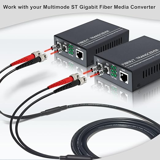 65ft / 20m Outdoor Armored OD-5mm OM1 ST to ST Fiber Cable, ST-ST Fiber Optic - Image 4