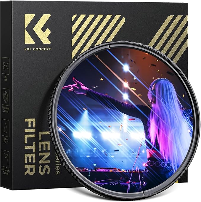 K&F CONCEPT 82mm Blue Streak Effect Lens Filter Anamorphic Optical Glass Light by KFCONCEPT
