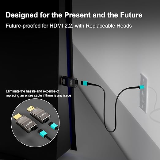 RUIPRO 8K Detachable Full Fiber Optic Armored HDMI 2.1 Cable 85FT, Ultra High - Image 4