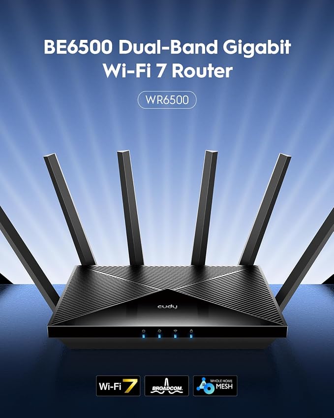 Cudy BE6500 WiFi 7 Router Dual Band Gigabit Gaming Router, VPN Client and Server - Image 2