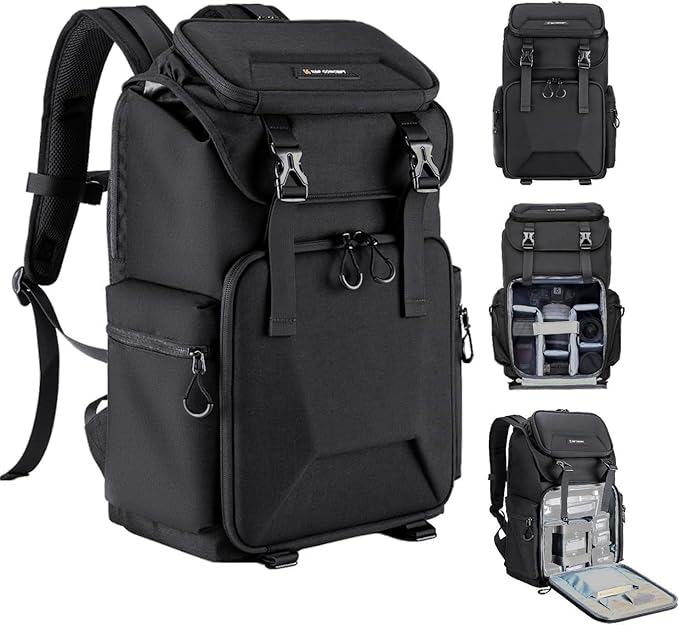 K&F CONCEPT Camera Backpack, Hard Shell Camera Bag, Large Capacity Photography by KFCONCEPT