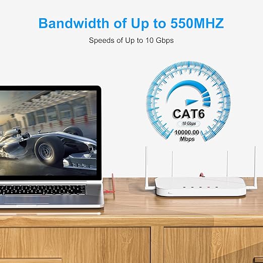 Cat6 Patch Cables 1.5 Feet, Cat 6 Ethernet Cable, 24AWG CCA Cord, UTP Network - Image 5