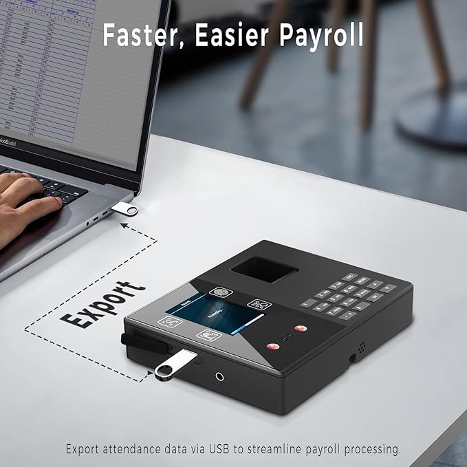 Time Clocks for Employees Small Business, Face + Fingerprint + Palm + PIN - Image 4